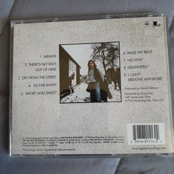 David Gilmour Self Titled CD 1978 Pink Floyd - Picture 2 of 3